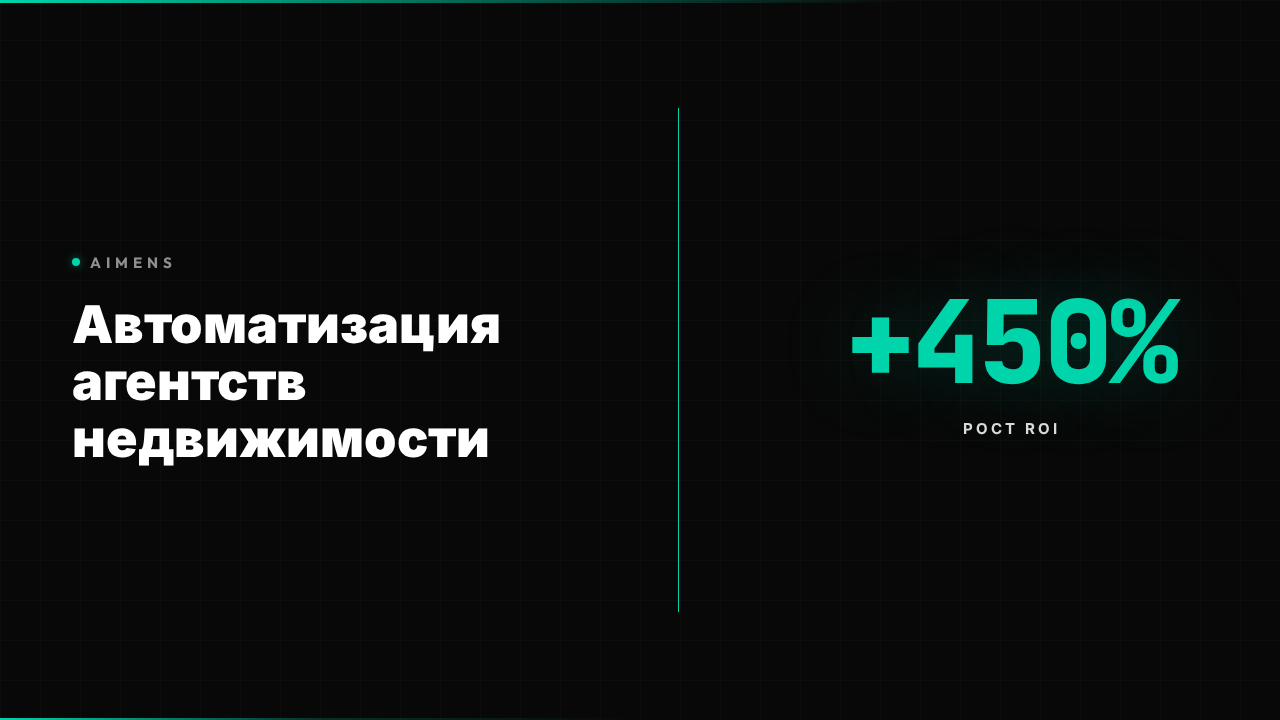 Автоматизация агентства недвижимости: ROI +450% в 2026