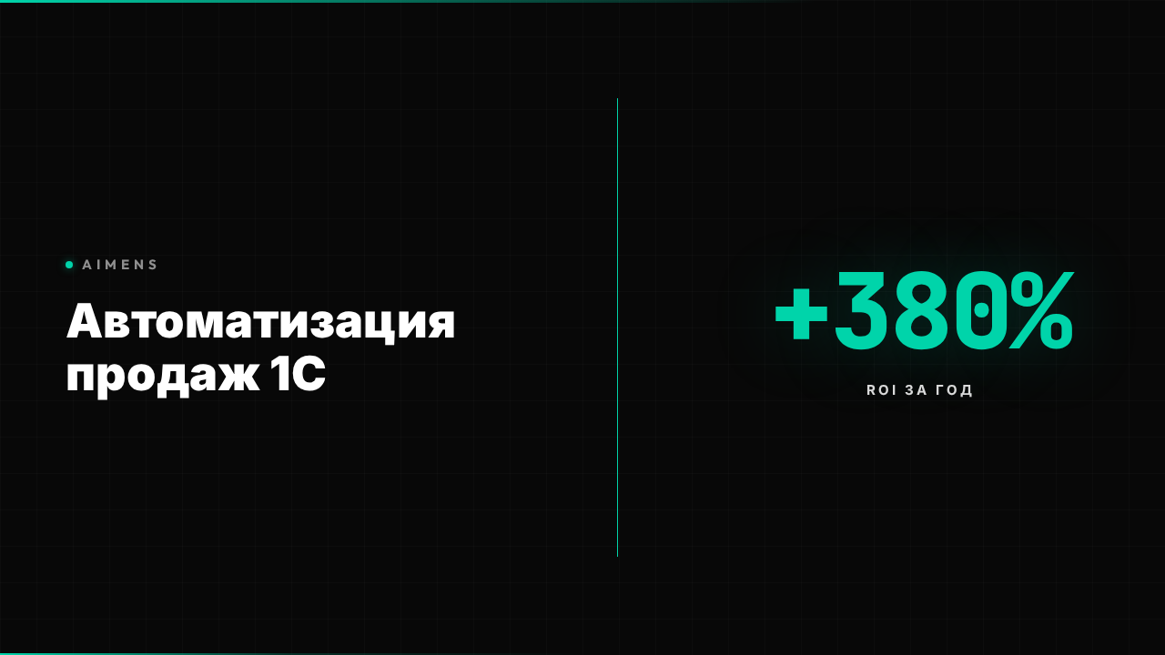 Автоматизация продаж 1С: ROI +380% в 2026